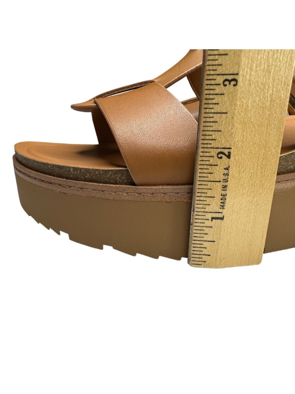 Franco Sarto Sandals Womens Size 11 Tan Leather Platform Patsy Buckle Detail NEW - Picture 12 of 14